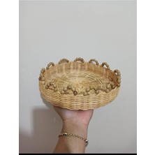 Nomikase Hasır Bambu Rattan Sunumluk ve Makyaj Organizeri