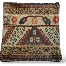 Ottoman Pouffe Art Deco Bohem Eskitme Özel Seri Halı El Dokuması Vintage Kırlent Minder 40X40CM (0235)