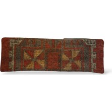 Ottoman Pouffe Art Deco Bohem Eskitme Özel Seri Halı El Dokuması Vintage Kırlent Minder 30X90CM [27]