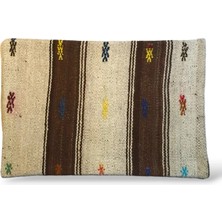 Ottoman Pouffe Art Deco Bohem Eskitme Özel Seri Halı El Dokuması Vintage Kırlent Minder 40X60CM (44)