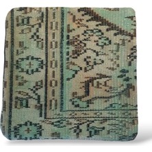 Ottoman Pouffe Art Deco Bohem Eskitme Özel Seri Halı El Dokuması Vintage Kırlent Minder 40X40CM (347)