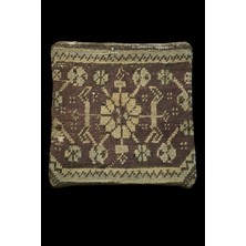 Ottoman Pouffe Art Deco El Dokuması Özel Seri Halı Vintage Kırlent Minder 40X40CM (0132)