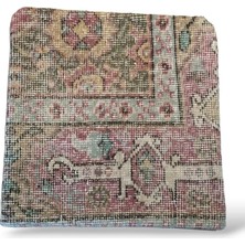 Ottoman Pouffe Art Deco Bohem Eskitme Özel Seri Halı El Dokuması Vintage Kırlent Minder 40X40CM 365
