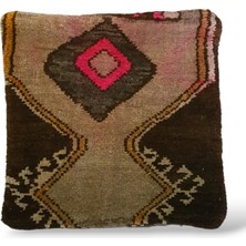 Ottoman Pouffe Art Deco Bohem Eskitme Özel Seri Halı El Dokuması Vintage Kırlent Minder 40X40CM