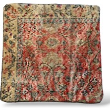 Ottoman Pouffe Art Deco ''özel Seri Halı'' El Dokuması Vintage Bohem Otantik Kırlent Minder 40X40CM (223)