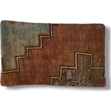 Ottoman Pouffe Art Deco Bohem Eskitme Özel Seri Halı El Dokuması Vintage Kırlent Minder 30X50CM [71]