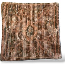 Ottoman Pouffe Art Deco Bohem Eskitme Özel Seri Halı El Dokuması Vintage Kırlent Minder 40X40CM 423