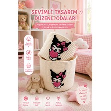 Nomikase Çocuklar Için Kuromi Figürlü Jüt Çamaşır Sepeti