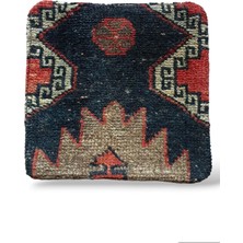 Ottoman Pouffe Art Deco Bohem Özel Seri Halı El Dokuması Vintage Kırlent Minder 30X30CM [017]