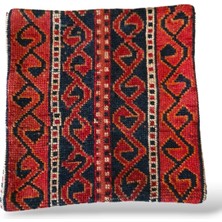 Ottoman Pouffe Art Deco Bohem Eskitme Özel Seri Halı El Dokuması Vintage Kırlent Minder 40X40CM (326)