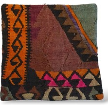 Ottoman Pouffe Art Deco Bohem ''özel Seri Halı'' El Dokuması Vintage Kırlent Minder 40X40CM 408