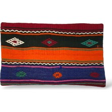 Ottoman Pouffe Art Deco Bohem Eskitme Özel Seri Halı El Dokuması Vintage Kırlent Minder 30X50CM [83]