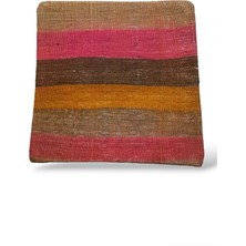 Ottoman Pouffe Art Deco Bohem Eskitme Özel Seri Halı El Dokuması Vintage Kırlent Minder 40X40CM (0205)