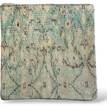 Ottoman Pouffe Art Deco Bohem ''özel Seri Halı'' El Dokuması Vintage Kırlent Minder 40X40CM 405