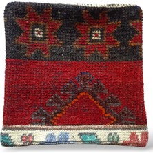 Ottoman Pouffe Art Deco Bohem Halı Özel Seri Halı El Dokuması Vintage Kırlent Minder 30X30CM [019]