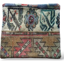Ottoman Pouffe Art Deco Eskitme Özel Seri Halı El Dokuması Vintage Kırlent Minder 30X30CM (06)