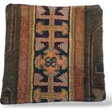 Ottoman Pouffe Art Deco Bohem ''özel Seri Halı'' El Dokuması Vintage Kırlent Minder 40X40CM (388)