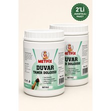Metfix 2 Adet Duvar Tamir Dolgusu Beyaz 1 kg Hazır Duvar Çatlak ve Delik Onarım Dolgusu