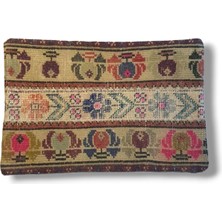 Ottoman Pouffe Art Deco Bohem Halı El Dokuması Vintage Kırlent Minder 40X60CM [01]