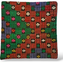 Ottoman Pouffe Art Deco Bohem Halı El Dokuması Vintage Kırlent Minder 50X50CM [6]