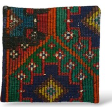 Ottoman Pouffe Art Deco Bohem Halı El Dokuması Vintage Kırlent Minder 50X50CM [12]