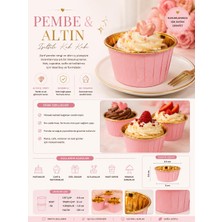 MGZ Pembe Gold Parlak Metalize 25'li Muffin Cupcake Kek Kapsülü