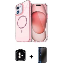 Marsilyan™- iPhone 11 Kılıf Kıvılcım Form Prime - Siyah 3D Antistatik Hayalet Cam Ekran Koruyucu + Pvd Metal Kamera Lens - Tu