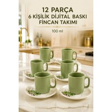 L'edoren Seramik 12 Parça 6 Kişilik Türk Kahvesi Fincan Takımı 100 ml Kahve Seti