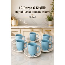 L'edoren Seramik 12 Parça 6 Kişilik Türk Kahvesi Fincan Takımı 100 ml Kahve Seti