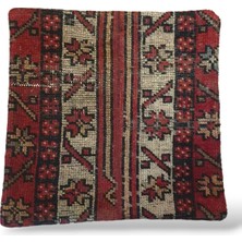 Ottoman Pouffe Art Deco Bohem Halı El Dokuması Vintage Kırlent Minder 40X40CM 348