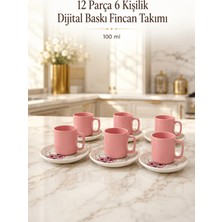 L'edoren Seramik 12 Parça 6 Kişilik Türk Kahvesi Fincan Takımı 100 ml Kahve Seti