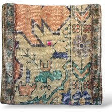 Ottoman Pouffe Art Deco Bohem Halı El Dokuması Vintage Kırlent Minder 40X40CM 380