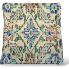 Ottoman Pouffe Art Deco Bohem Halı El Dokuması Vintage Kırlent Minder 40X40CM 391
