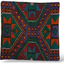 Ottoman Pouffe Art Deco Bohem Halı El Dokuması Vintage Kırlent Minder 50X50CM [16]