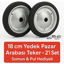 Sağlam Metal Gövdeli Takmatik Tekerlekler, 18 Cm, 2 Adet