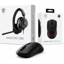 MSI Maestro 300 Oyuncu Kulaklığı + Msı Versa 300 Wireless Kablosuz Oyuncu Mouse Seti