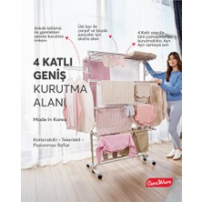 UltraMint Tekerlekli 4 Katlı Çamaşır Kurutmalık - Pratik ve Katlanabilir Tasarım