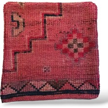 Ottoman Pouffe Art Deco Bohem Halı El Dokuması Vintage Kırlent Minder 40X40CM 420