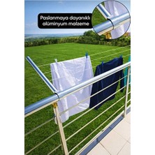 UltraMint Yuvarlak Balkon Çamaşır Askısı ve Hediye Ip - Uyumlu ve Hafif Tasarım