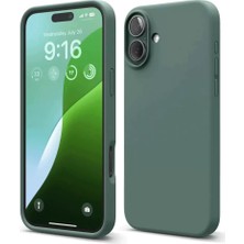 Zemira Home Newface iPhone 16 Kılıf Nano Içi Kadife Silikon - Koyu Yeşil