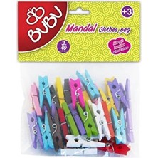 Renkli 3cm Klasik Mandal - Çamaşırları Güvenle Sabitler