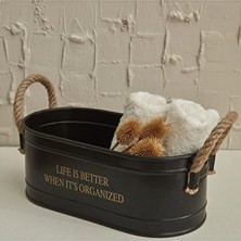 Knittingtr Maison Luré Şık Siyah Organizer Sepet ile Eşyalarınızı Düzenleyin