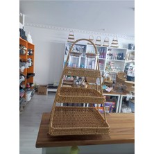 Knittingtr Maison Luré Yeni Nesil Rattan 3 Katlı Organizer, Çok Amaçlı ve Şık Tasarım