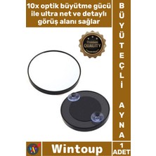 Wintoup #ayna Makyaj Bakım Aksesuarı Büyütme Etkili Pratik Taşınabilir Banyo Şık Vantuzlu 10X Büyüteçli Ayna