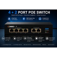 Combo 4+2 Poe Switch 10/100MBPS 65W