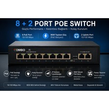 Combo 8+2 Poe Switch 10/100MBPS 96W