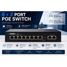 Combo 8+2 Poe Switch 10/100/1000MBPS 96W Gigabit