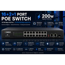 Combo 16+2+1 Sfp Poe Switch 10/100/1000MBPS 200W Gigabit