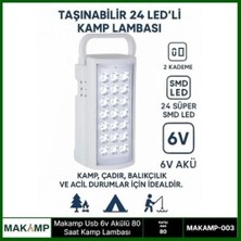 Usv 6V Akülü 80 Saat Kamp Lambası Işıldak