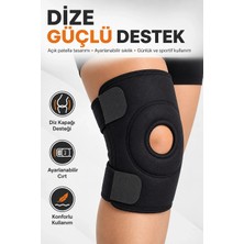 Ronanna Buğz Spor ve Günlük Kullanım Için Açık Patella Destekli Ayarlanabilir Cırtlı Dizlik